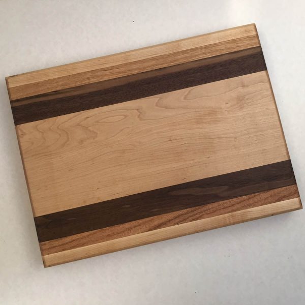 large hardwood cutting board maple top view