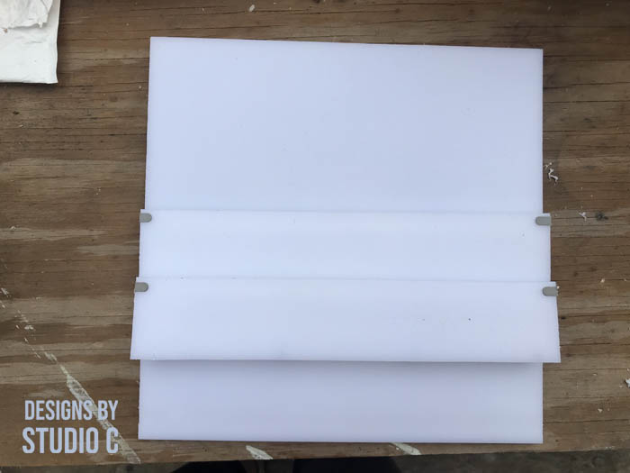 build a resin mold using plastic cutting boards pieces cut for assembly