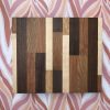 small hardwood chopping board patchwork top view