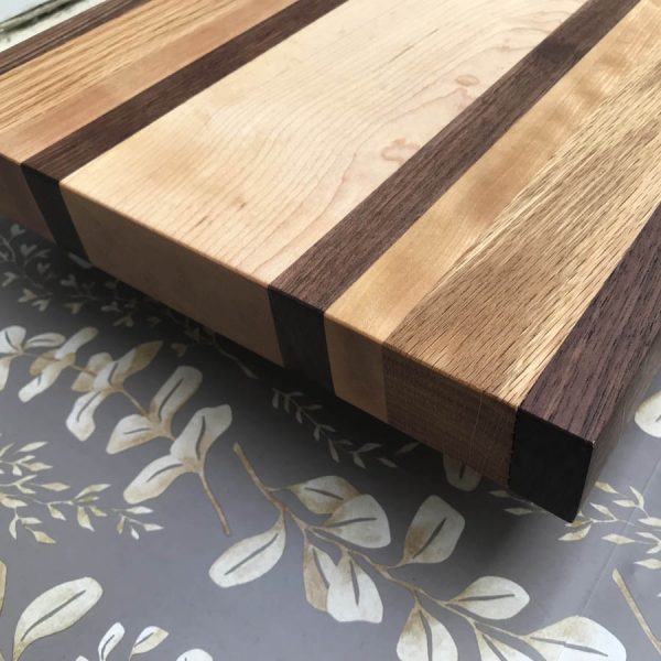 large hardwood cutting board walnut stripe edge