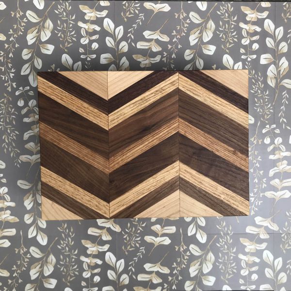 zig zag hardwood cutting board medium size