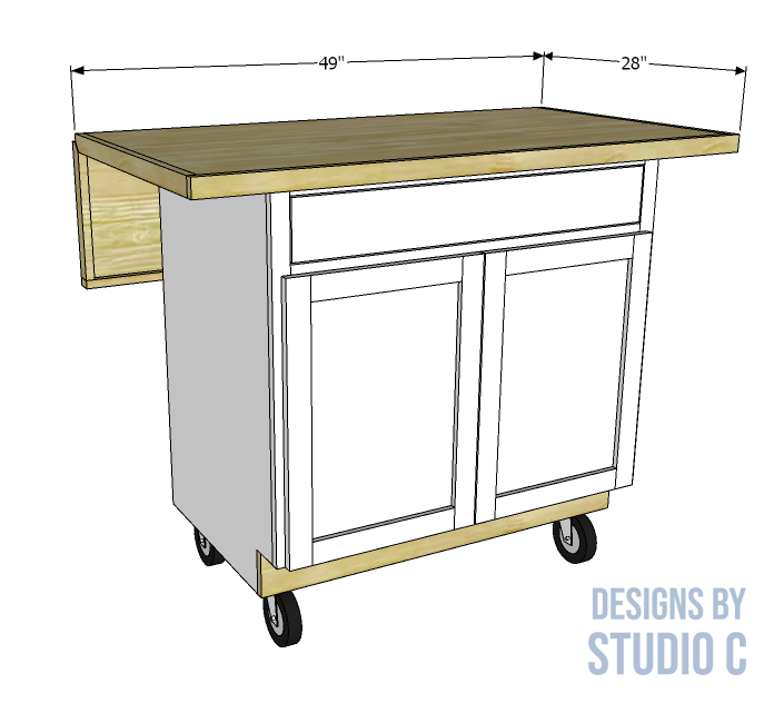 how to make a work table out of a base cabinet dimensions with leaf closed