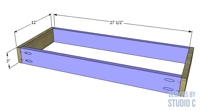 DIY plans to build the ella desk drawer box frame