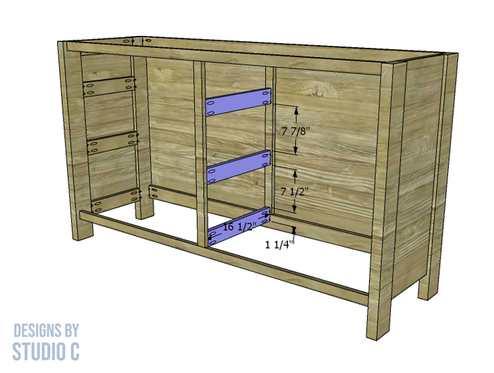 diy plans to build a lacrosse dresser center drawer slide supports