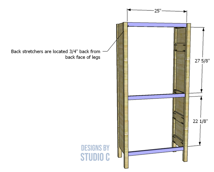plans to build the Valerie storage cabinet back framing