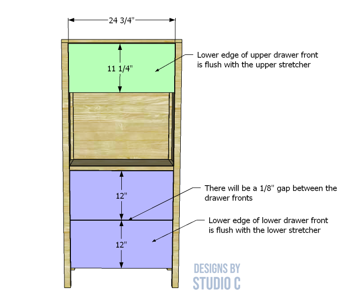plans to build the Valerie storage cabinet drawer fronts