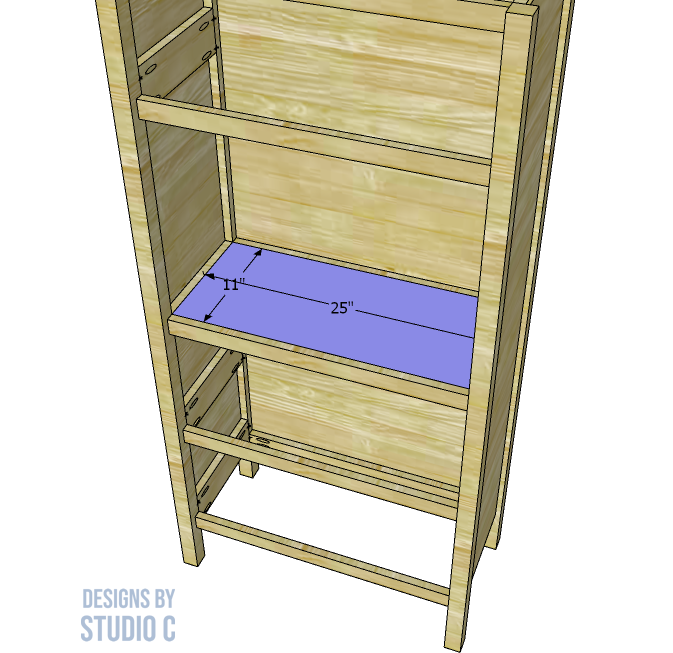 plans to build the Valerie storage cabinet drop down shelf