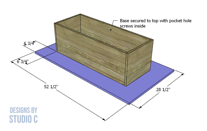 simple to build hazen coffee table base positioned on top