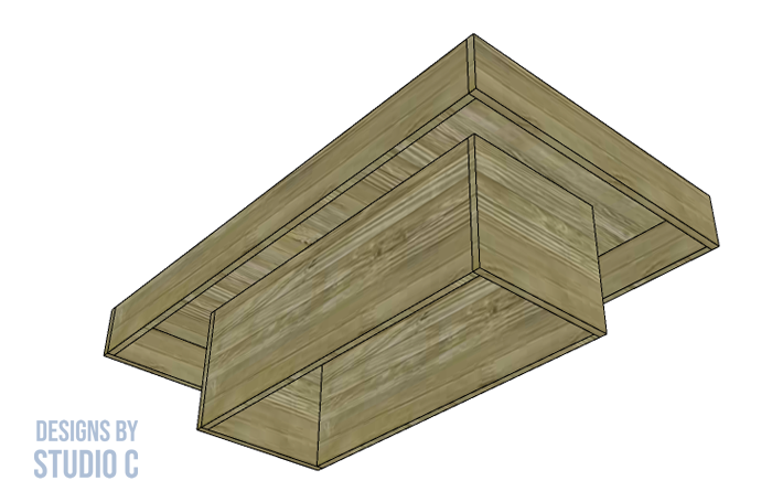 simple to build hazen coffee table underside view of finished project