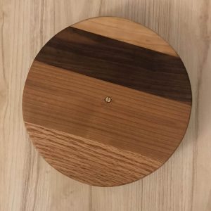 round hardwood serving boards assorted woods top view