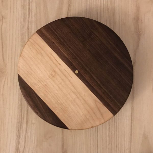 round hardwood serving boards walnut maple top view