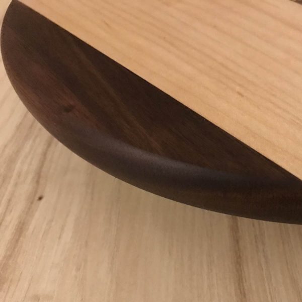 round hardwood serving boards walnut maple edge view