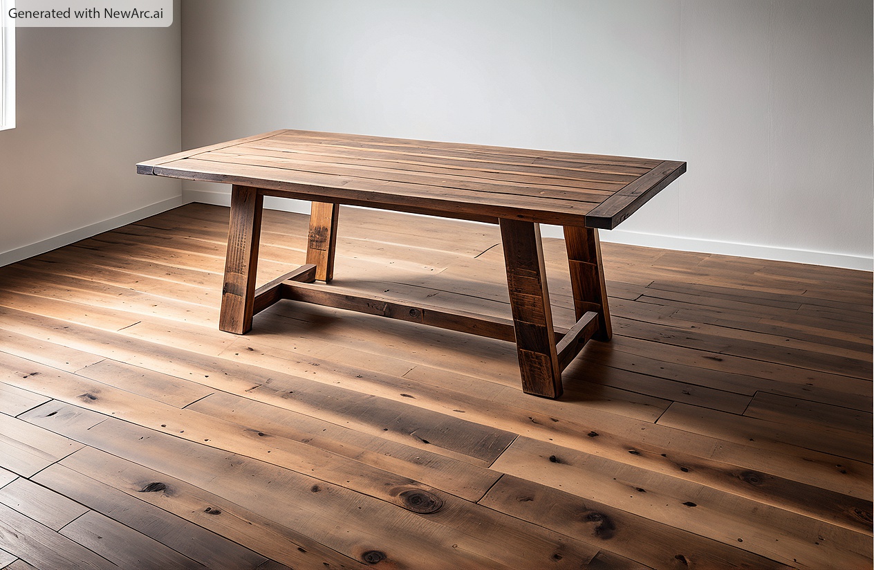 build a bianca dining table AI image showing finished project