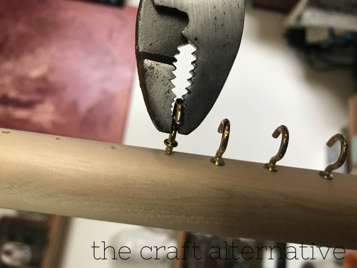 how to make a cast on comb for a knitting machine installing the hooks with pliers