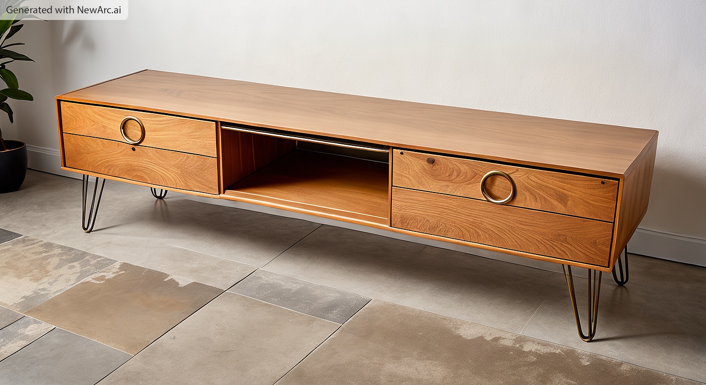 build a simple media stand AI image of finished project