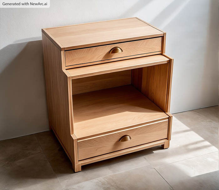 plans to build a reese nightstand side table AI image of finished project