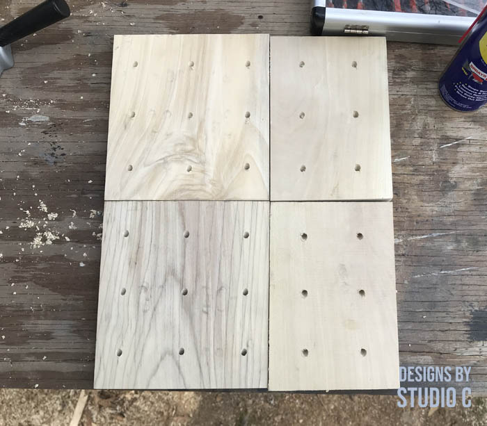 how to make a rotating thread stand holes drilled in front, back and sides