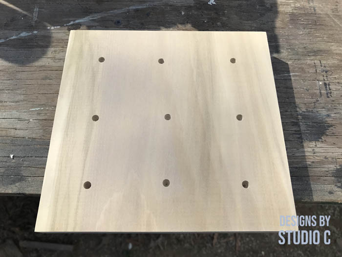 how to make a rotating thread stand holes drilled in top