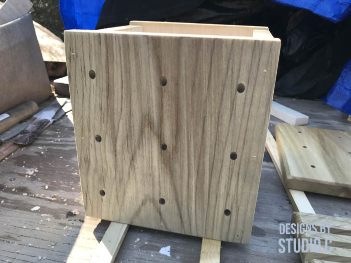 how to make a rotating thread stand after applying teak oil with stain