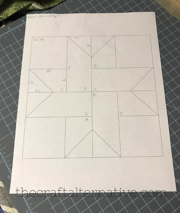 how to make a woven star block cheat sheet