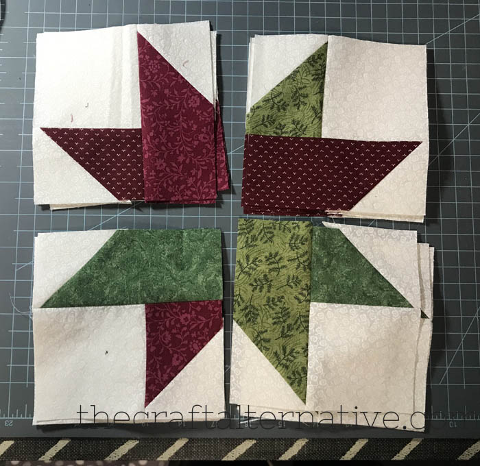 how to make a woven star quilt block sewing the quadrants for the square