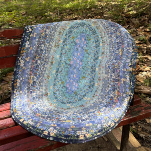 handmade fabric rugs large in shades of blue