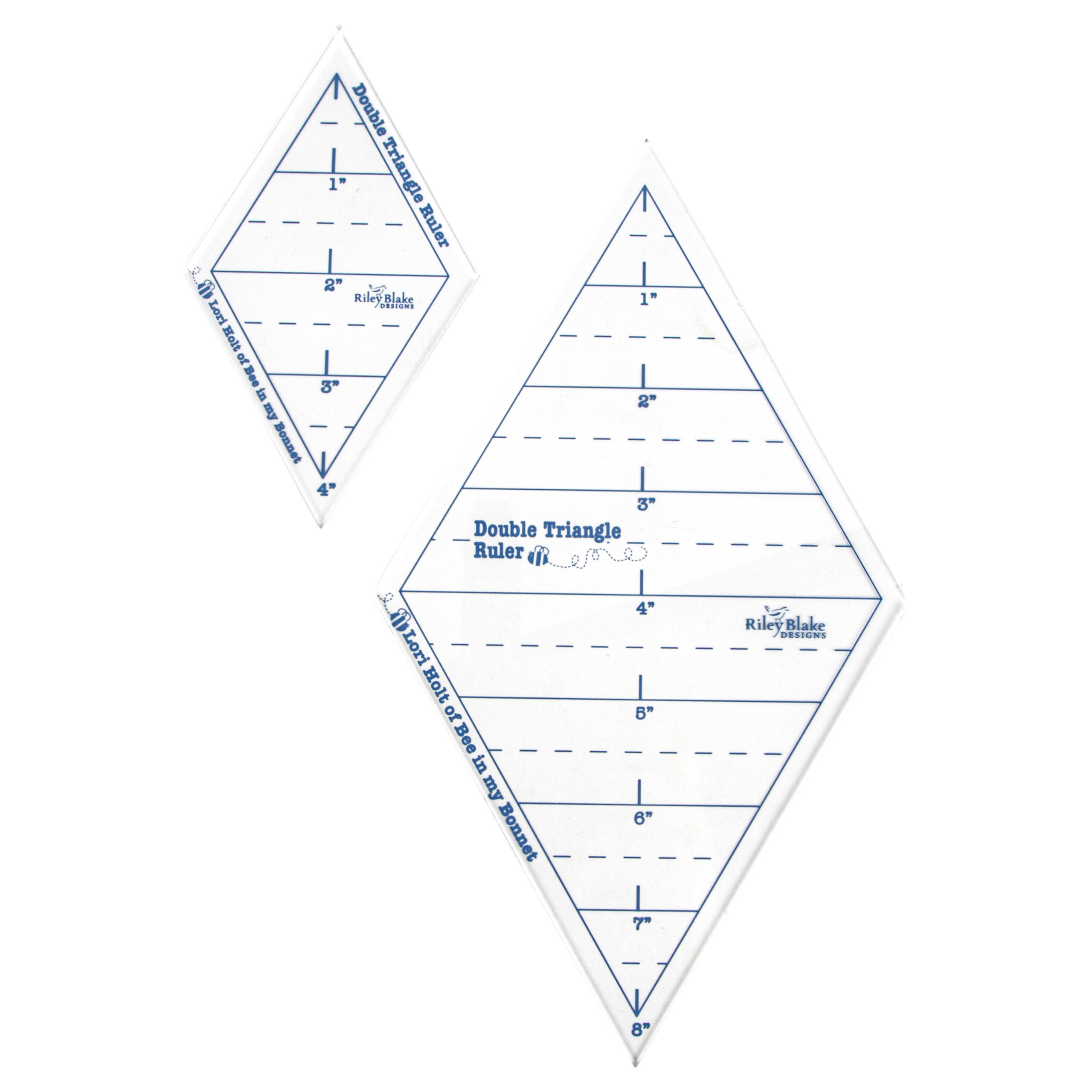 lori holt double triangle ruler set 4 inch and 8 inch templates